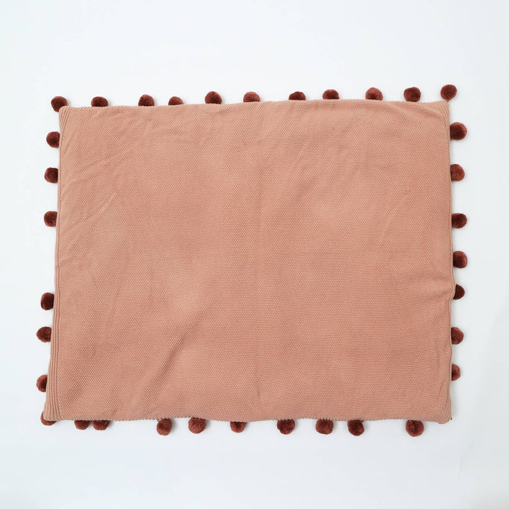 Cotton Knitted Playmat With Pom Pom