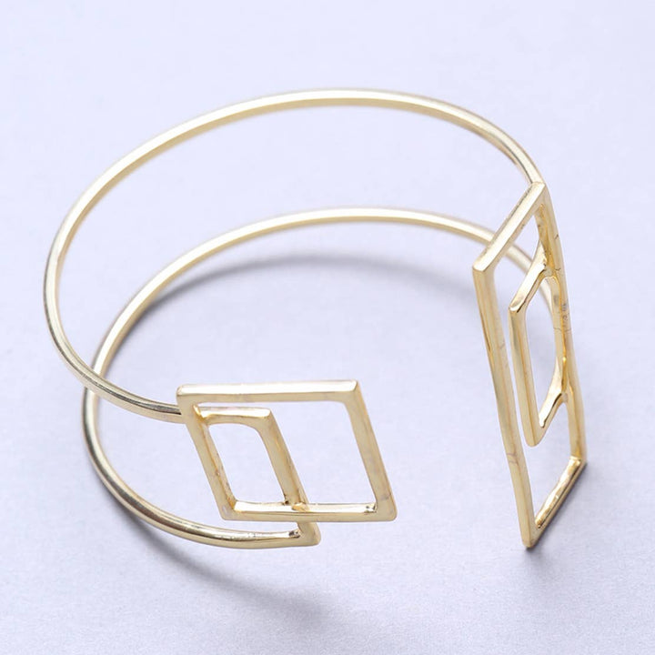 Boxed In Brass Bangle / Gold - Brass / 2.5 X 2.5 Inches (L X W) / Moq - 4 Pcs