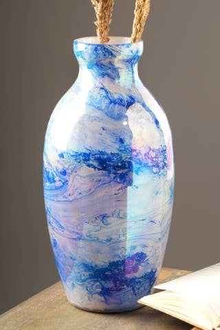 Marble Finish Glass Vase