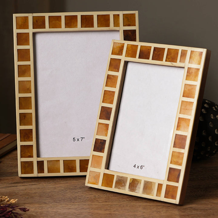 Brown Square Photo Frame Set Of 2