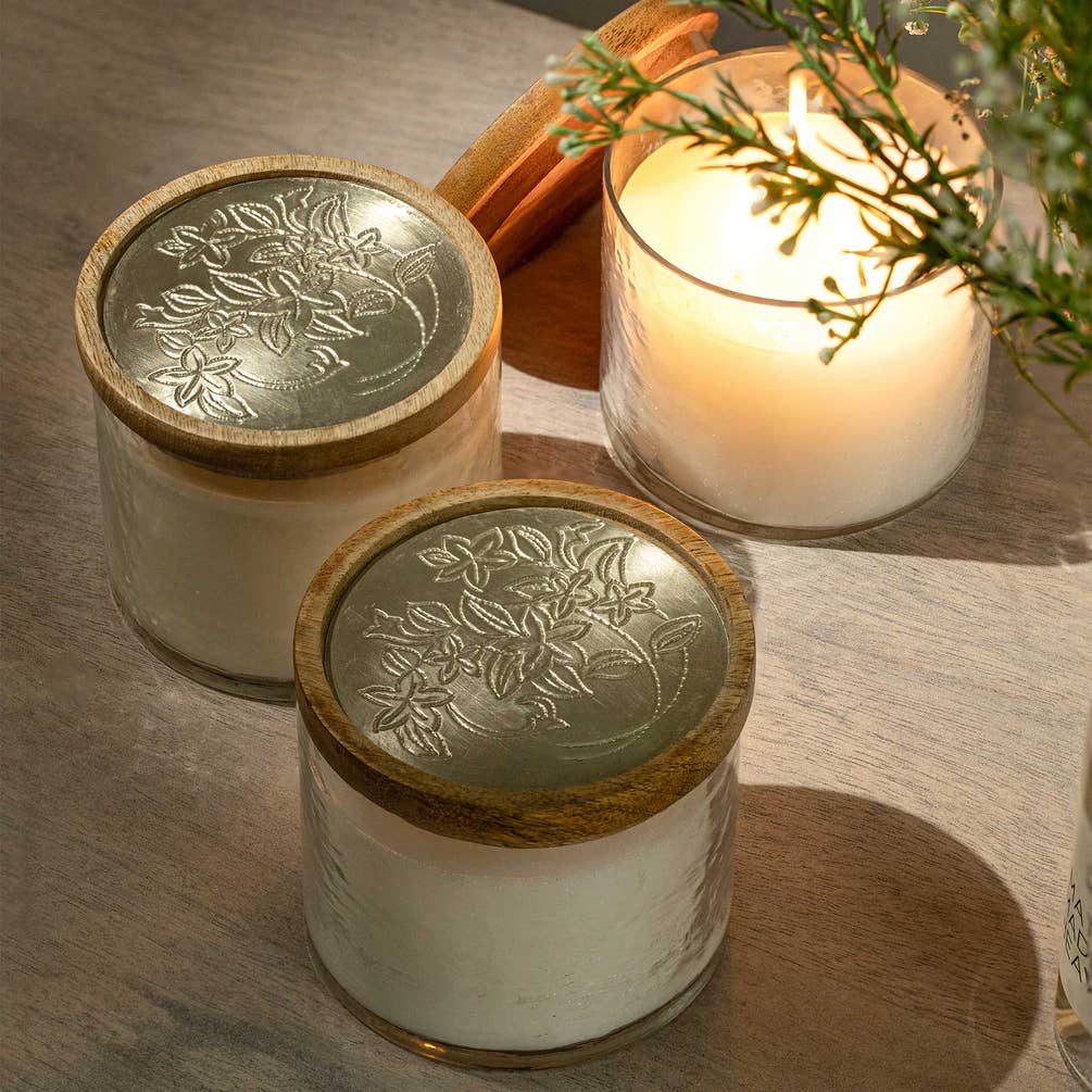 Lavender Vanilla Glass Jar Wax Candle (3 Wick)