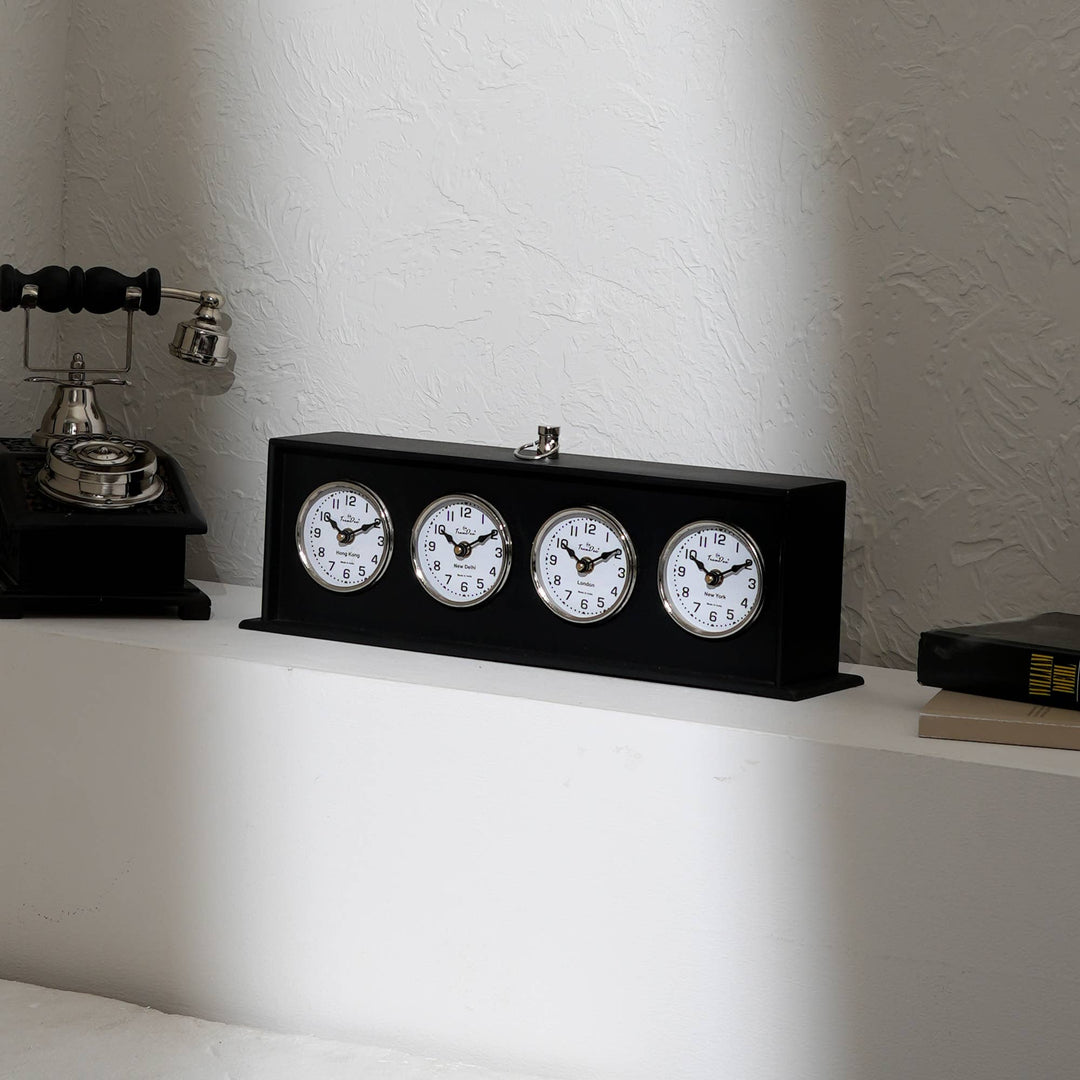 Modern & Decorative Tabletop Time Zone Clock - Desk Clock