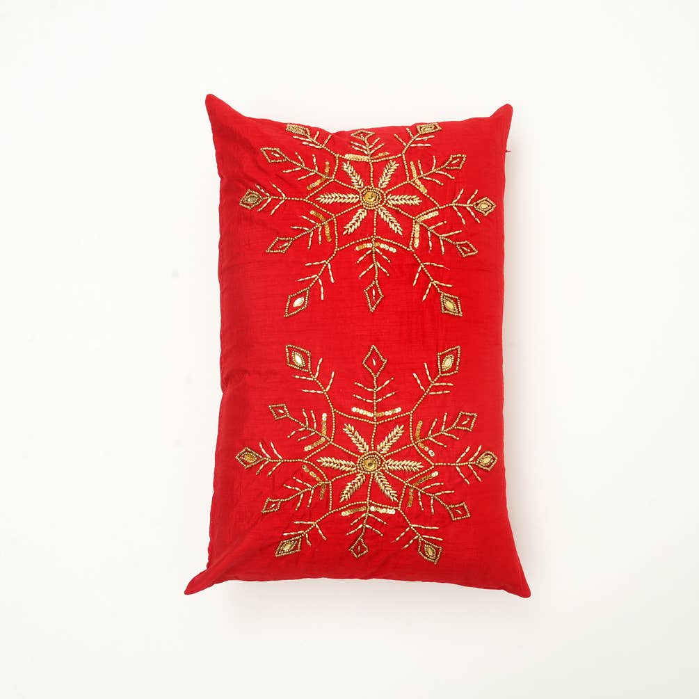 Snowflakes Treat In  Bead Work Cushion