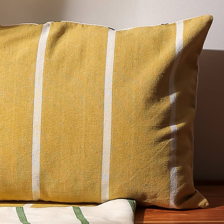 Cotton Striped Lumbar Pillow