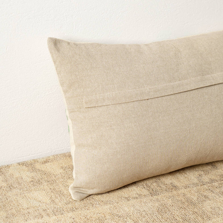 Suzani Embroidered Multicolor Lumbar Throw Pillow - 26" X 14"