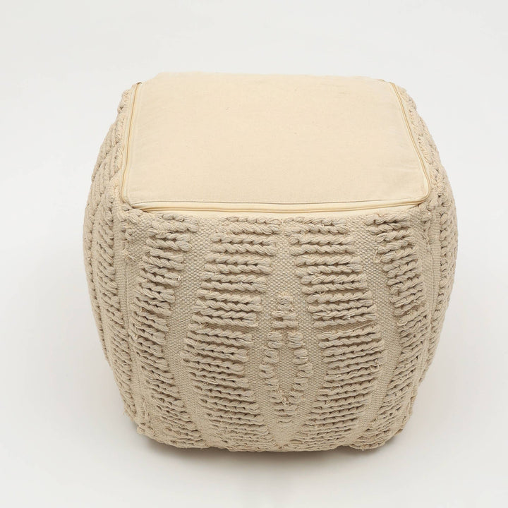 Geometric Handwoven Pouf 18" x 18"