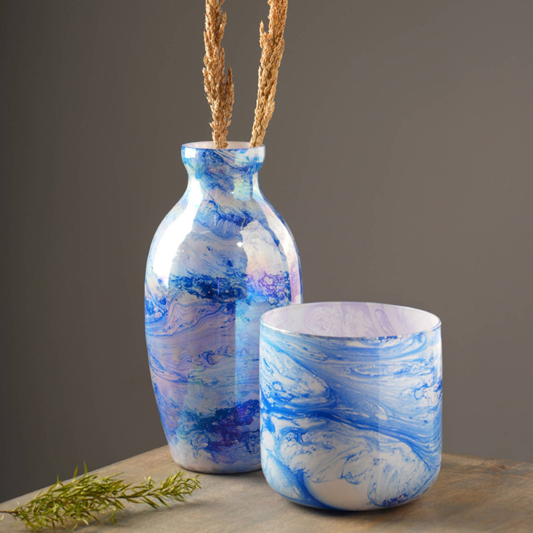 Marble Finish Glass Vase