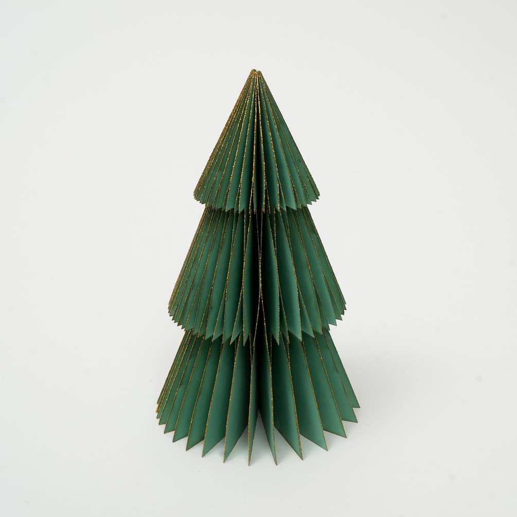 Green Handmade Paper Tree  6.5"(Dia) X 11"(H)