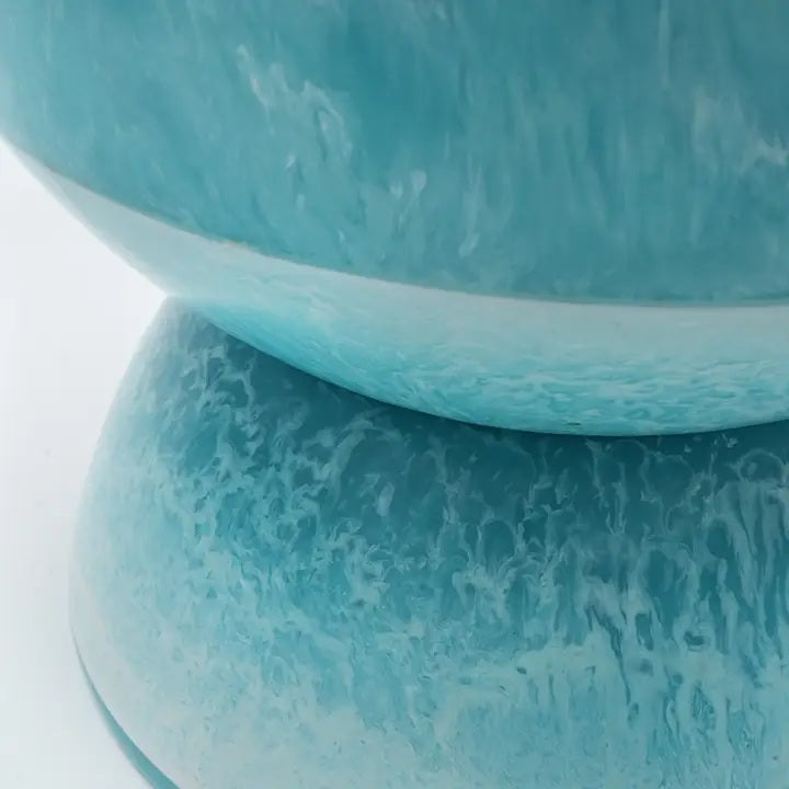 Decorative Resin Table Vase with Ball Feet, Ocean Blue