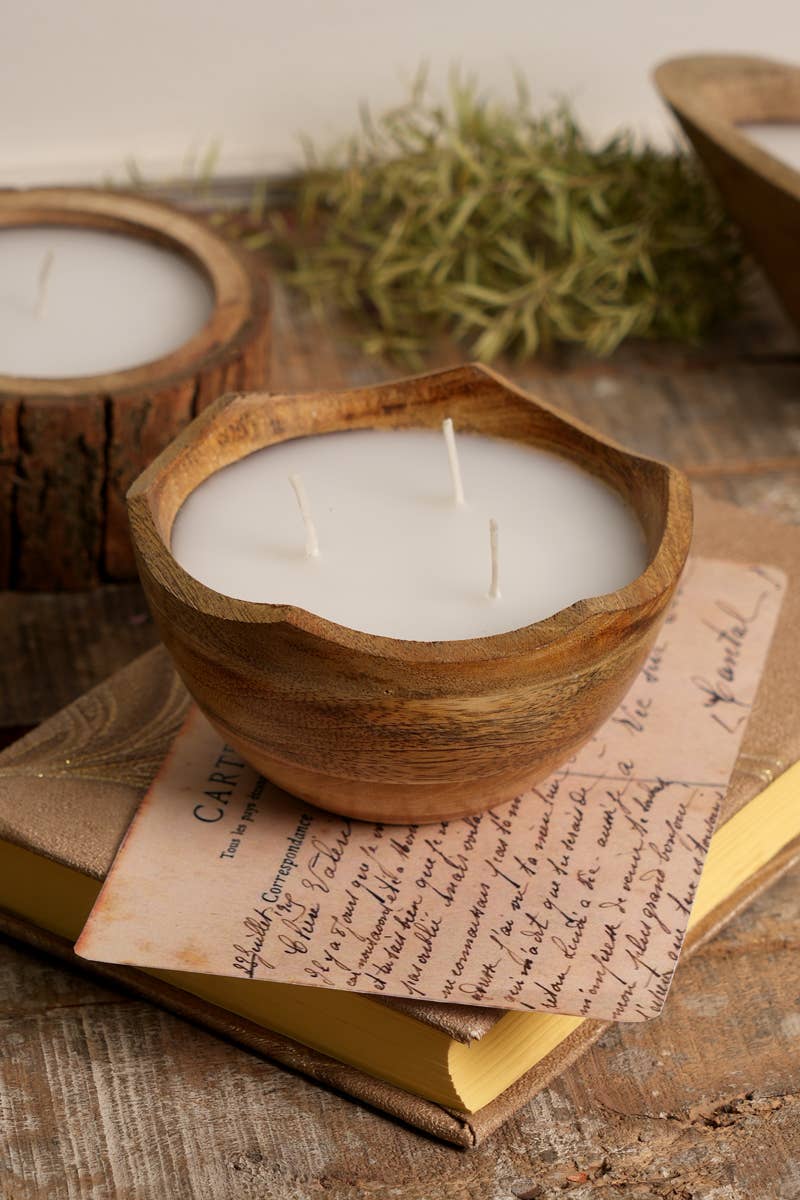 8oz Wooden Scented Candle Set