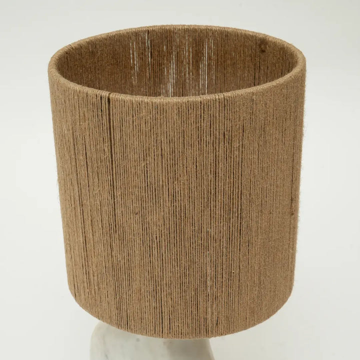 Finto Pony Table Lamp - Brown MDF Shade & White Resin Base |