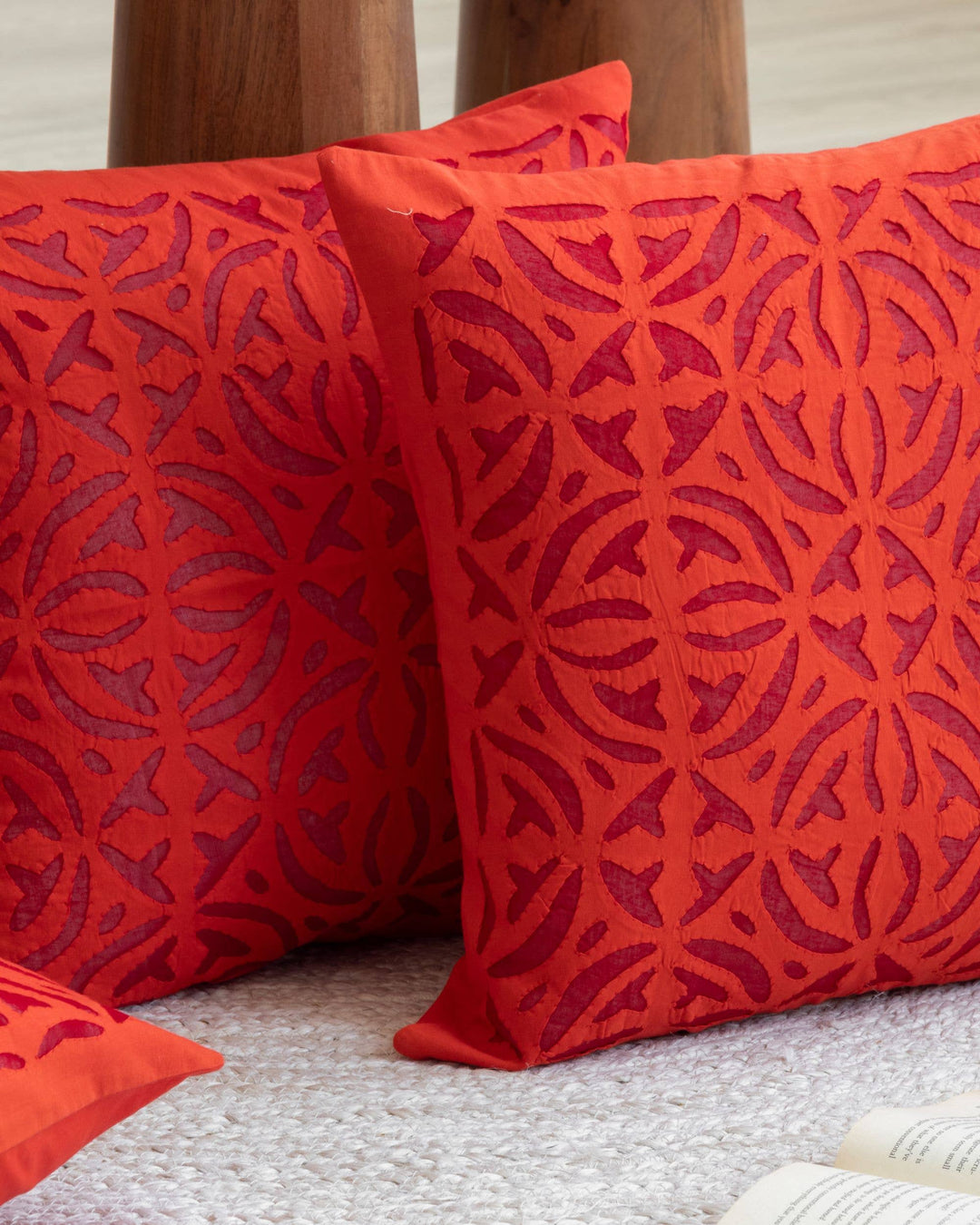 Cushion Cover Applique Ball Design, Set Of 2