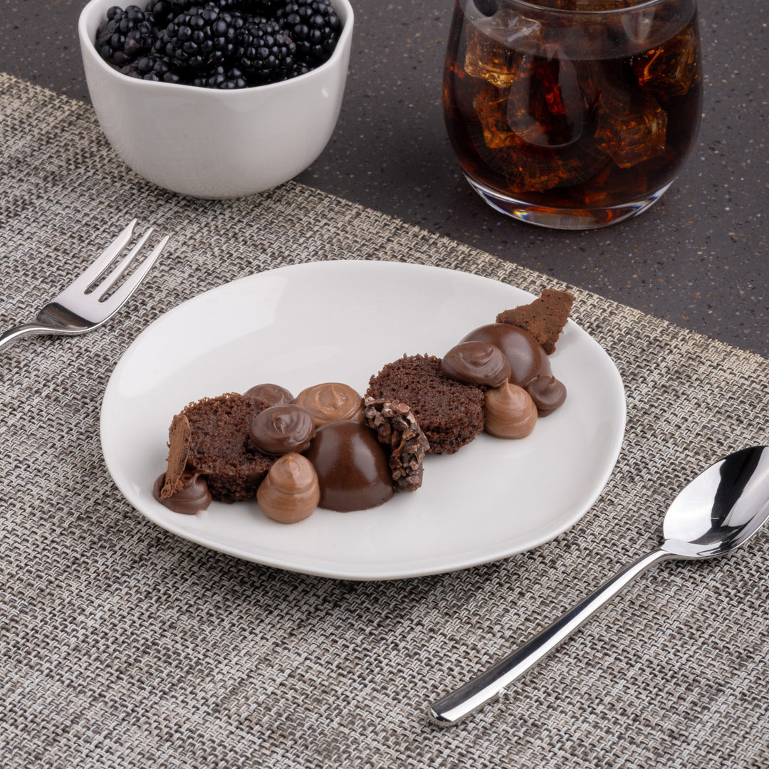 Porcelain Flat Dinner Plate | Uneven Shape | Set of 12