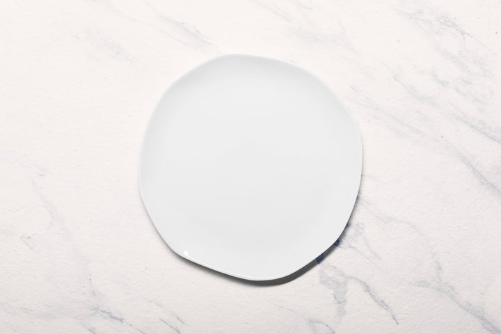 Porcelain Flat Dinner Plate | Uneven Shape | Set of 6