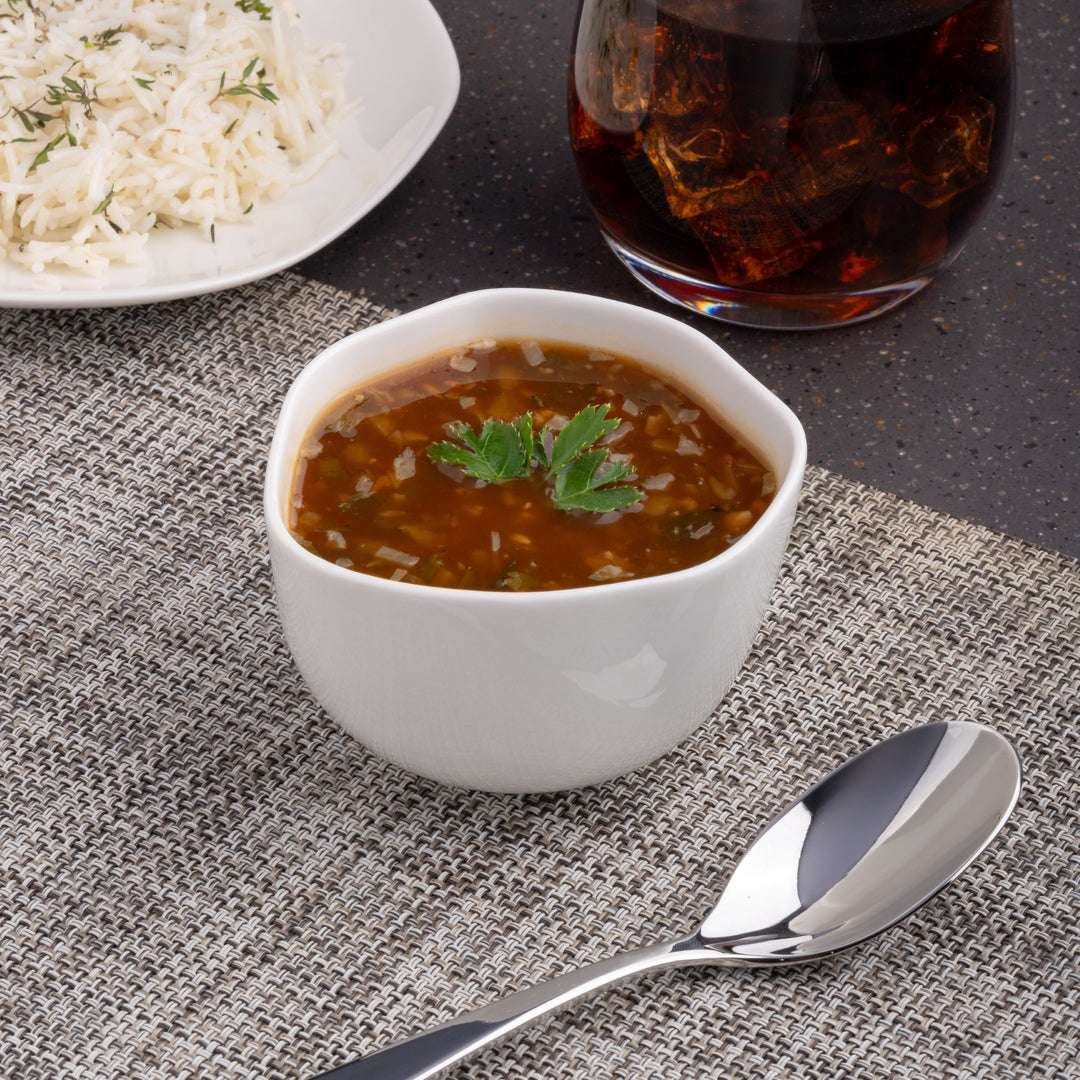 Porcelain Non Stackable Bowl | 3.75", Uneven Shape | Set of 12