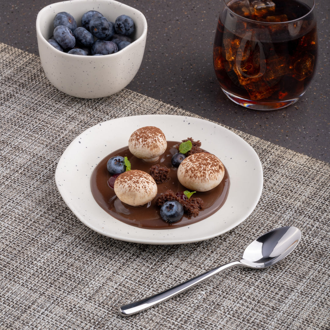 Porcelain Flat Dinner Plate | Uneven Shape | Set of 12