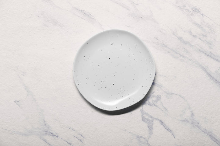 Porcelain Flat Dinner Plate | Uneven Shape | Set of 12