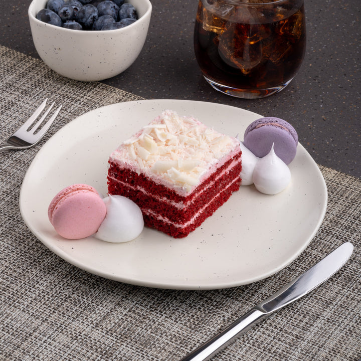 Porcelain Flat Dinner Plate | Uneven Shape | Set of 6