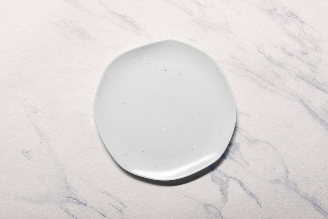 Porcelain Flat Dinner Plate | Uneven Shape | Set of 6