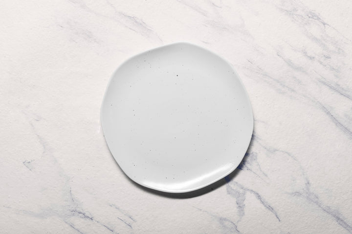 Porcelain Flat Dinner Plate | Uneven Shape | Set of 6