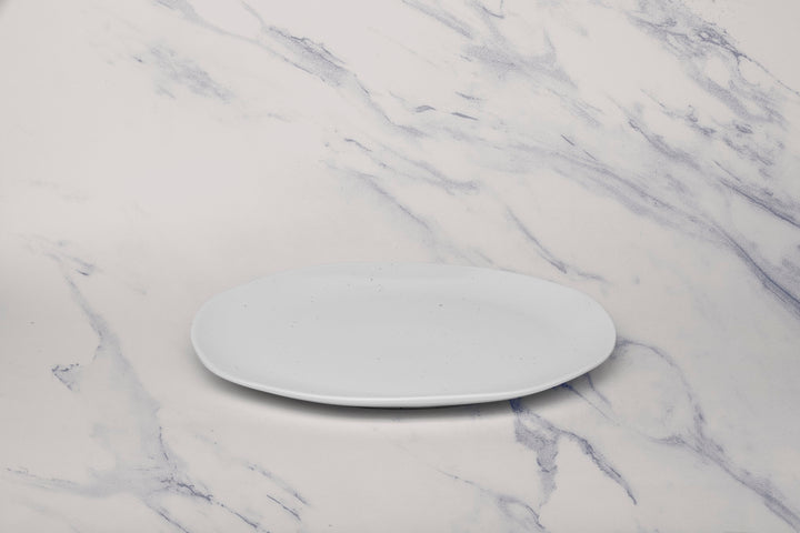 Porcelain Flat Dinner Plate | Uneven Shape | Set of 6