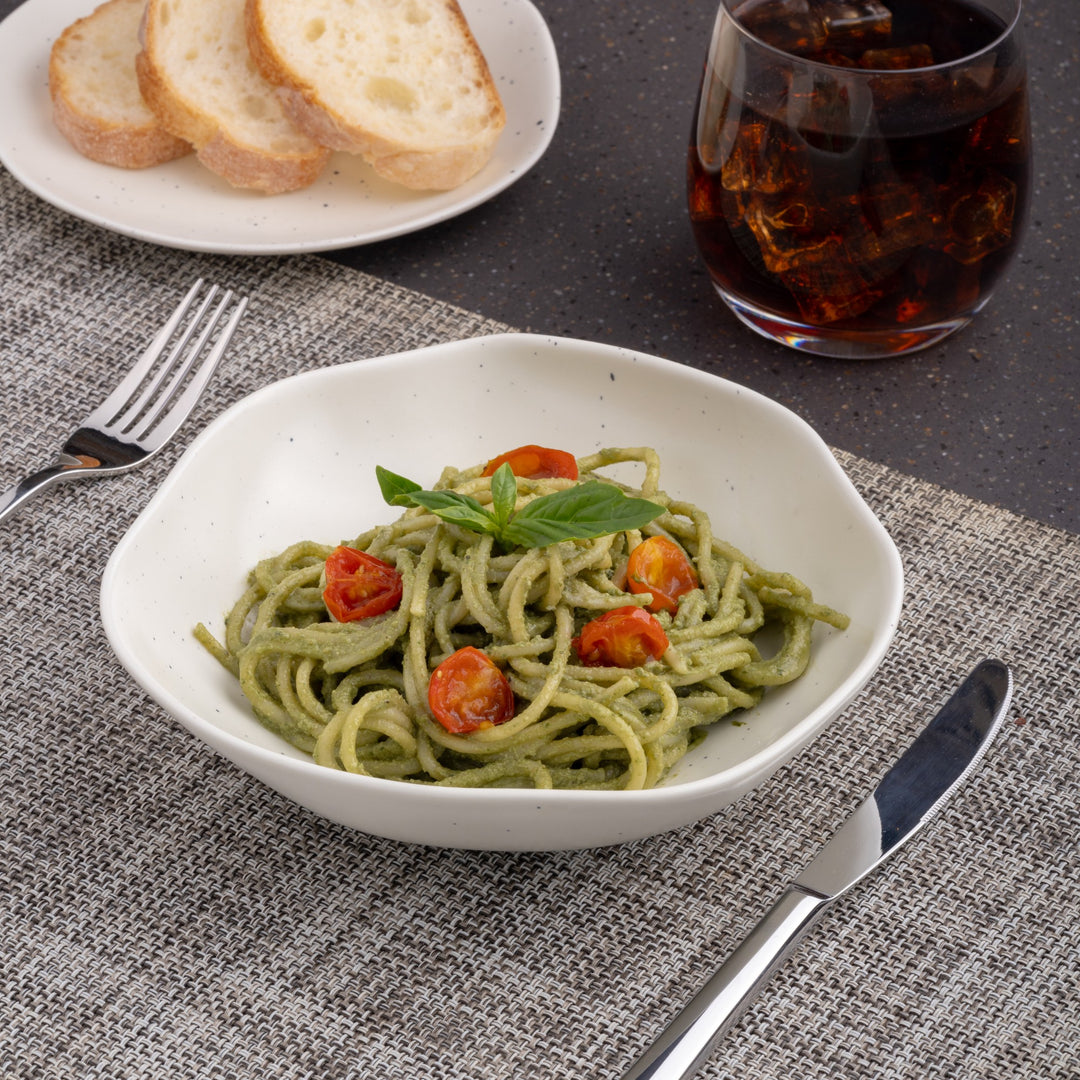 Porcelain Deep Dinner Plate | Uneven Shape | Set of 6