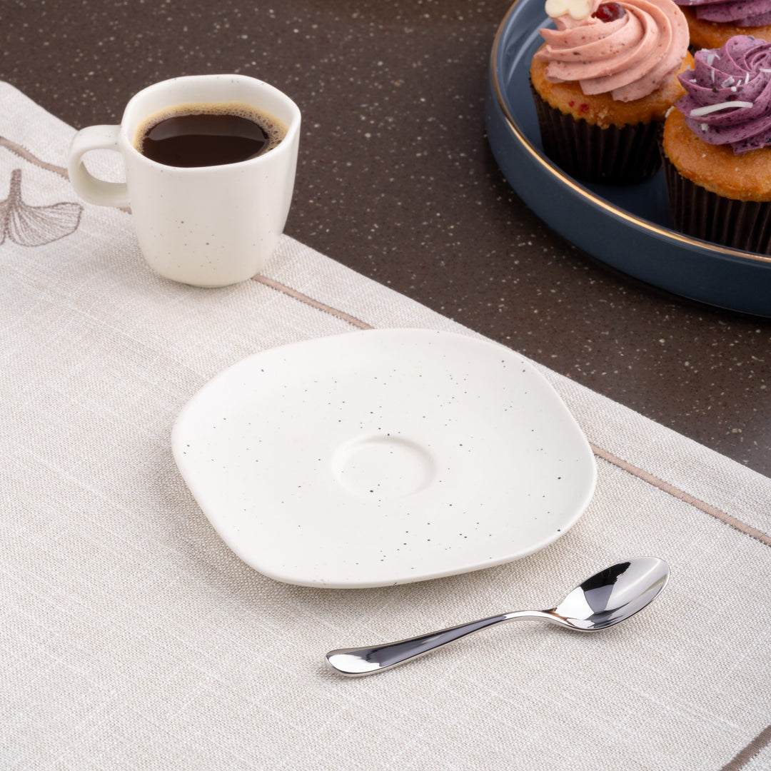 Porcelain Saucer | Uneven Shape | Set Of 12