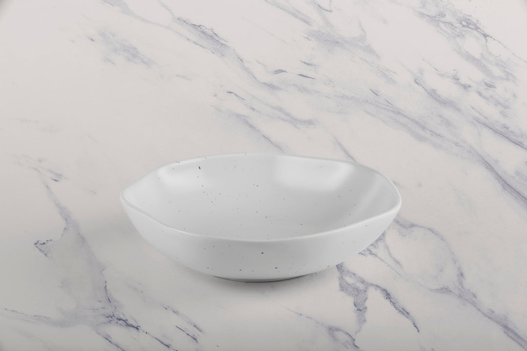 Porcelain Non Stackable Bowl | 6.6" Linen Dotts | Set of 6
