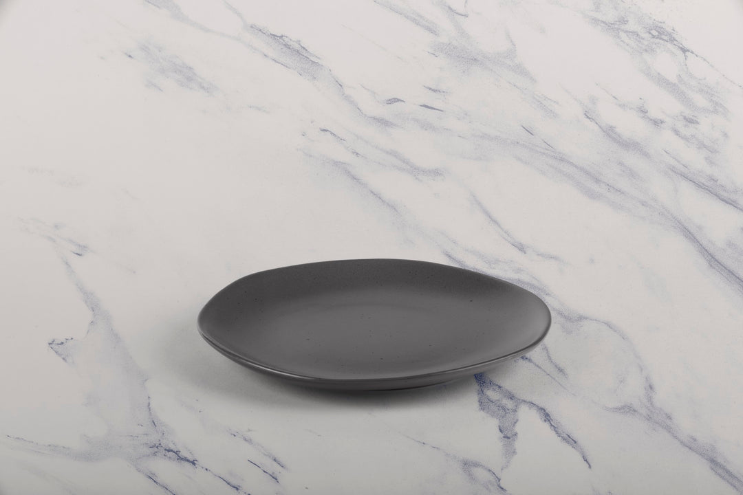 Porcelain Flat Dinner Plate | Uneven Shape | Set of 12