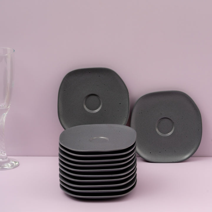 Porcelain Saucer | Uneven Shape | Set Of 12