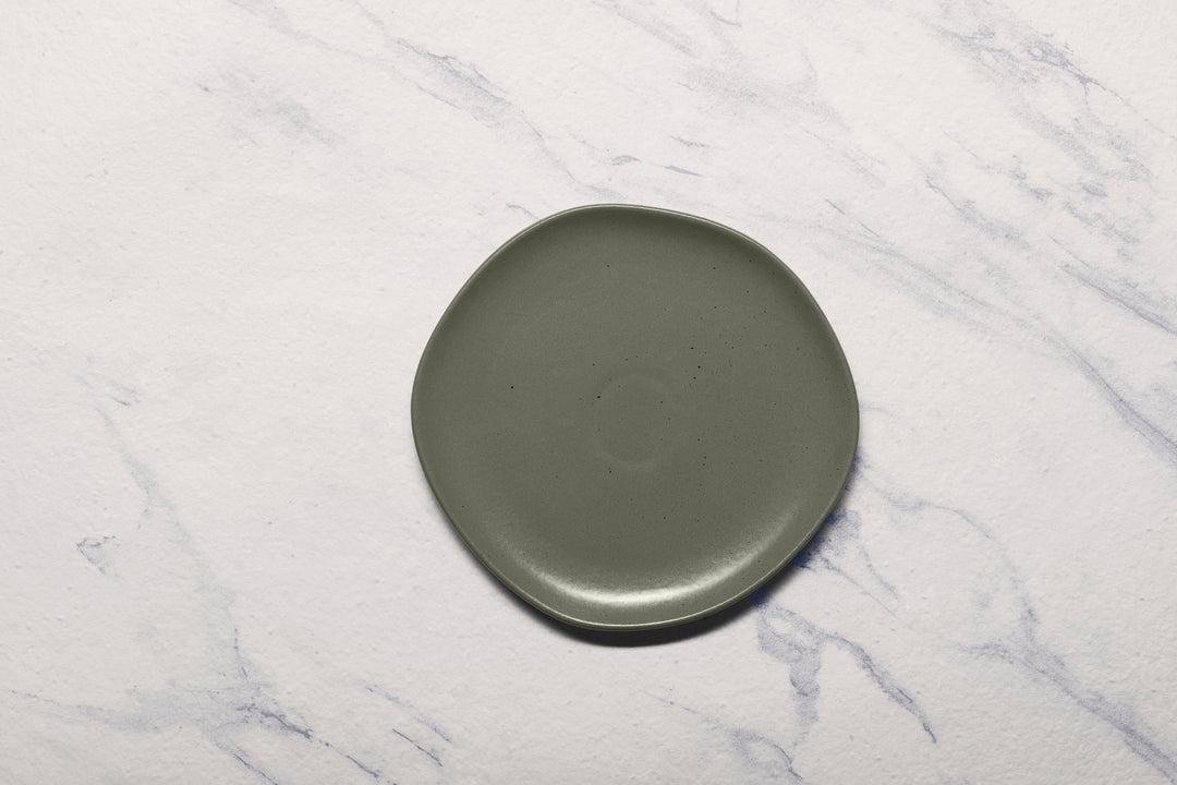 Porcelain Flat Dinner Plate | Uneven Shape | Set of 12