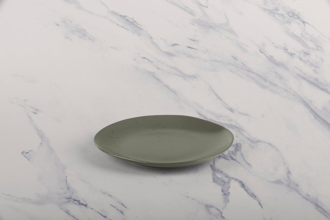 Porcelain Flat Dinner Plate | Uneven Shape | Set of 12