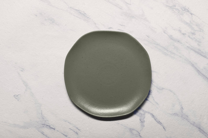 Porcelain Flat Dinner Plate | Uneven Shape | Set of 6