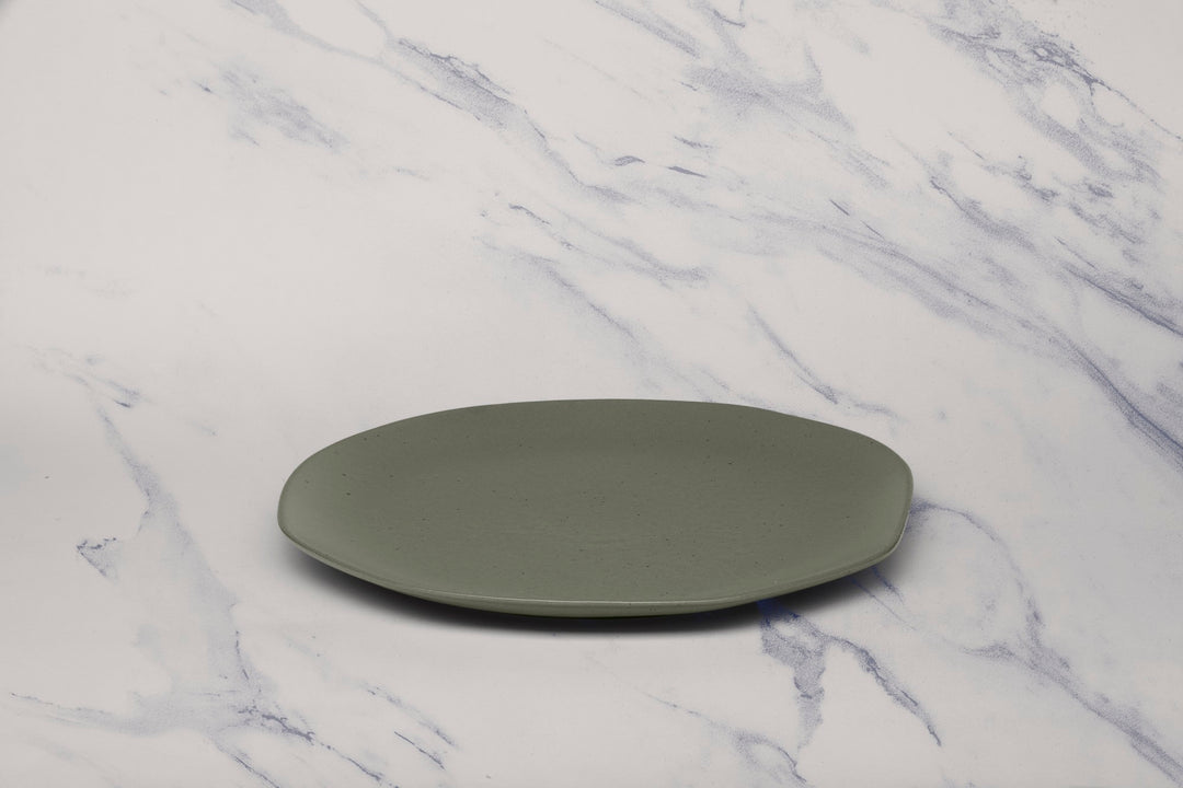 Porcelain Flat Dinner Plate | Uneven Shape | Set of 6