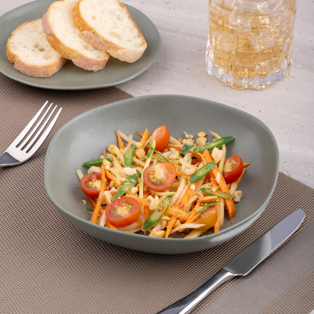 Porcelain Deep Dinner Plate | Uneven Shape | Set of 6