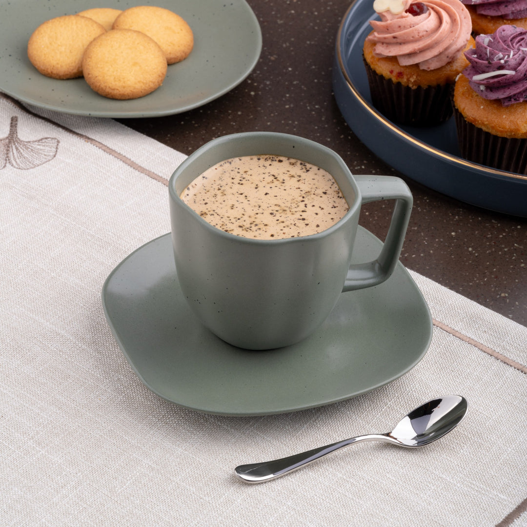 Porcelain Non Stackable Cup | Mist Green, 9oz Set of 6