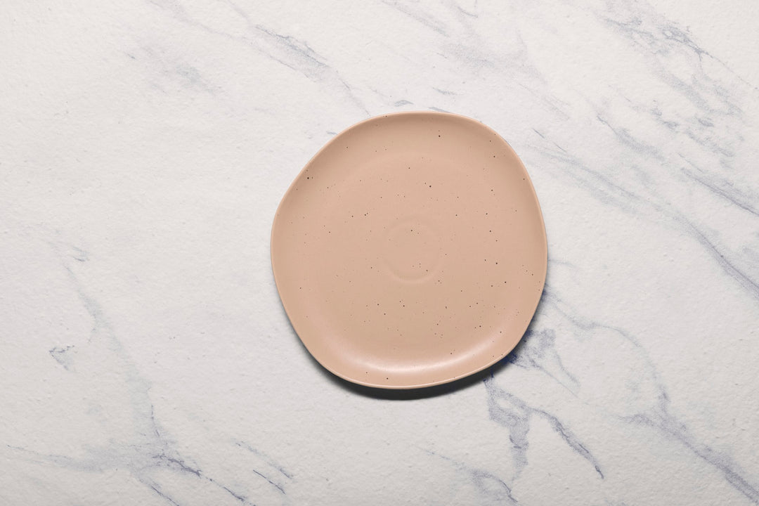 Porcelain Flat Dinner Plate | Uneven Shape | Set of 12