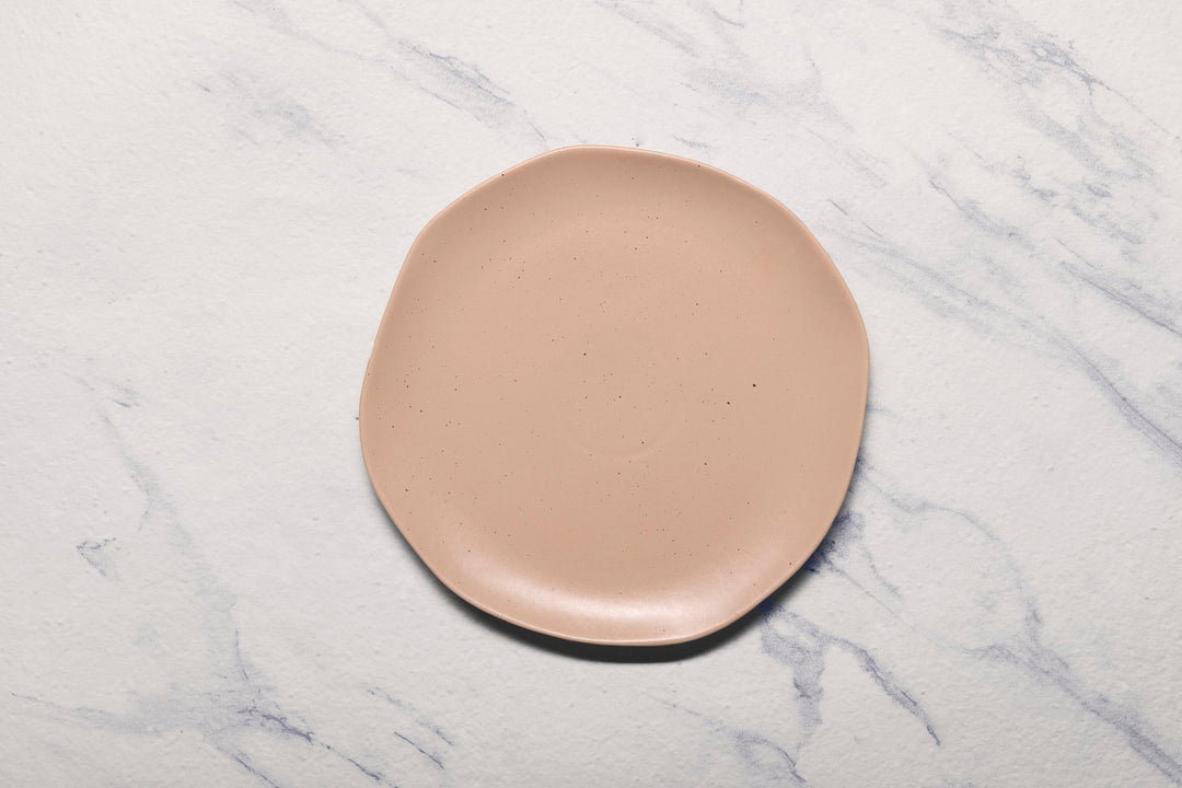 Porcelain Flat Dinner Plate | Uneven Shape | Set of 6