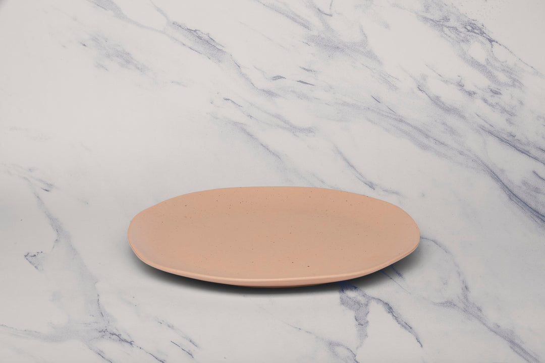 Porcelain Flat Dinner Plate | Uneven Shape | Set of 6