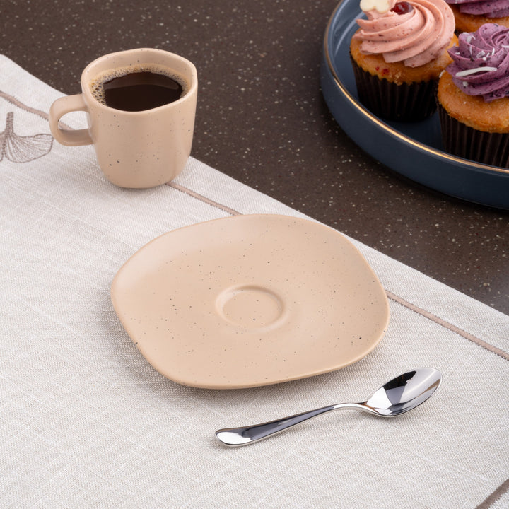 Porcelain Saucer | Uneven Shape | Set Of 12