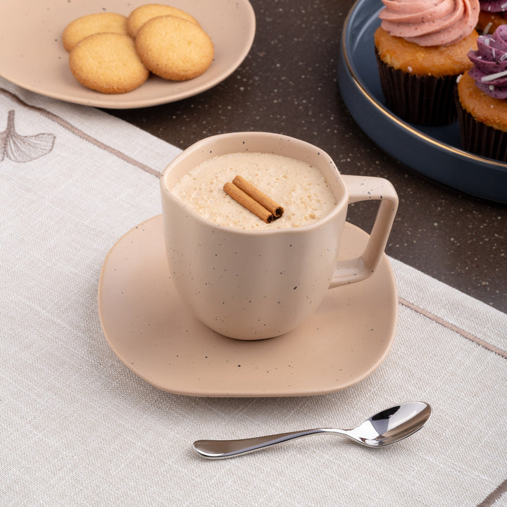 Porcelain Non Stackable Cup | Dark Sand, 9oz, Set of 6