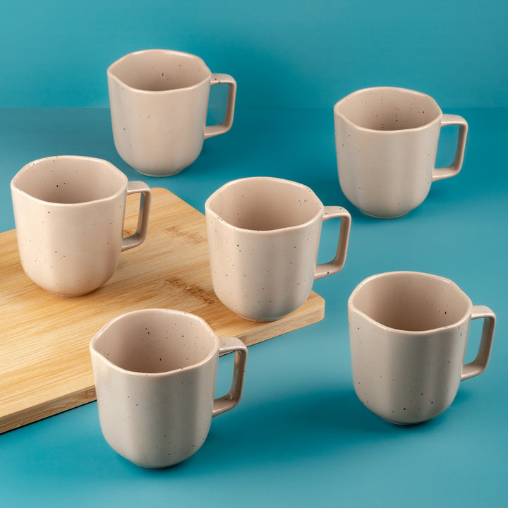 Porcelain Non Stackable Cup | Dark Sand, 9oz, Set of 6
