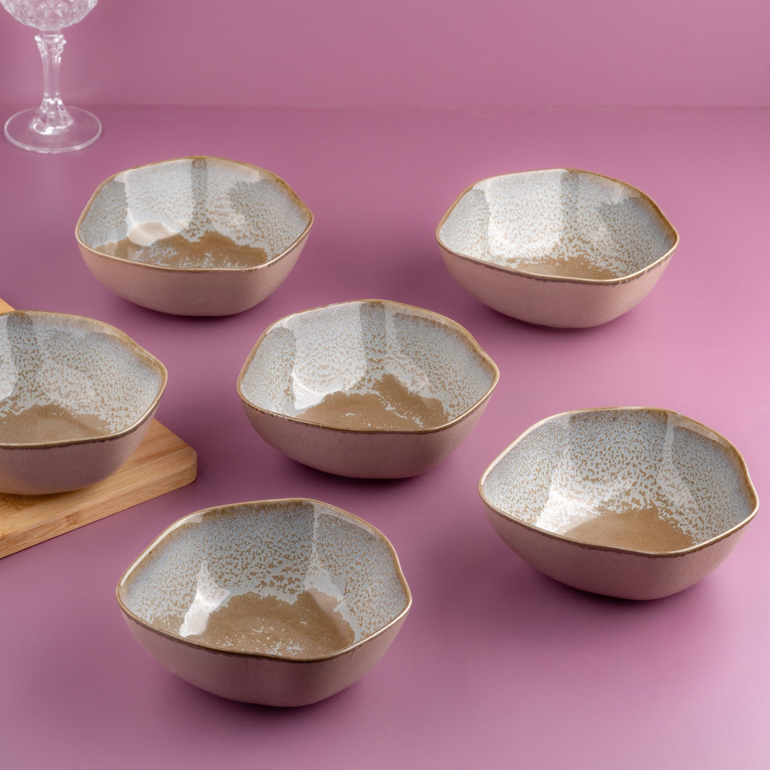 Porcelain Non Stackable Bowl | Uneven Shape, Set of 12