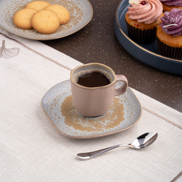Artistic Porcelain Non Stackable Cup | Uneven Shape, Set of 12