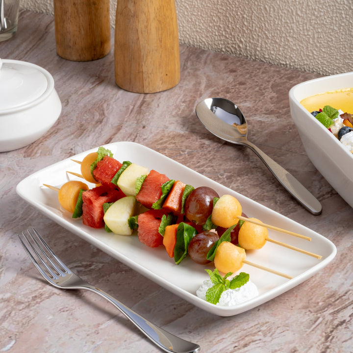 Rectangle Plate | Ivory, Porcelain | Pack of 6