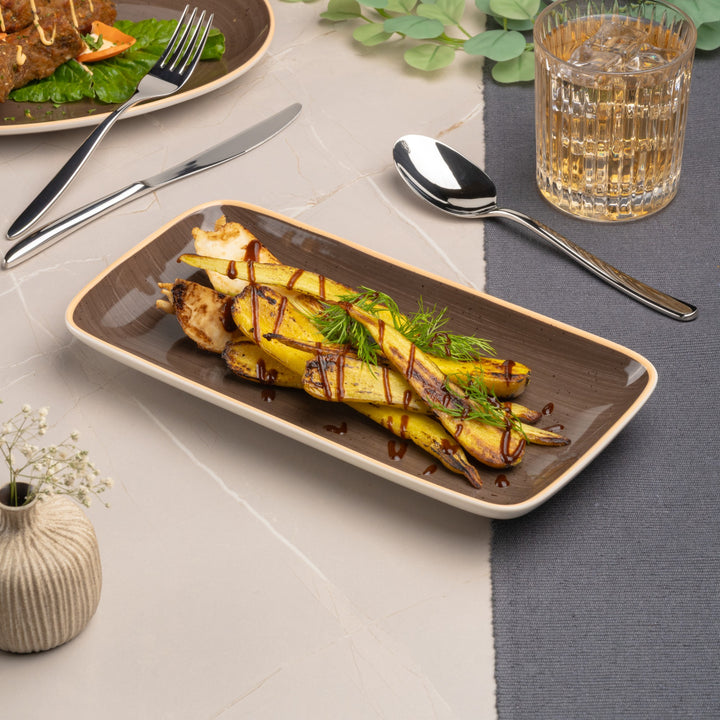 Porcelain Rectangle Plate | Set of 6