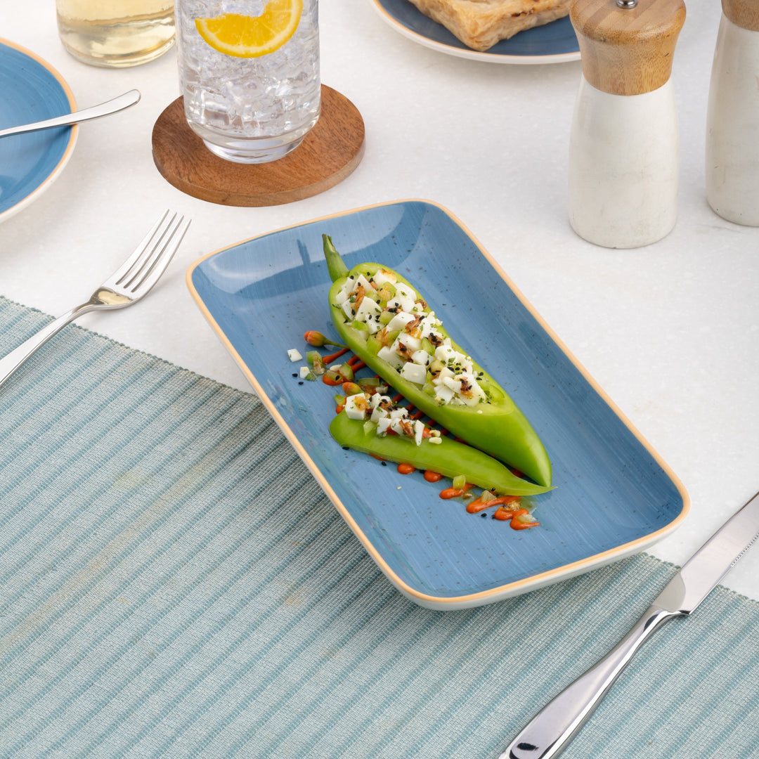 Porcelain Rectangle Plate | Set of 6