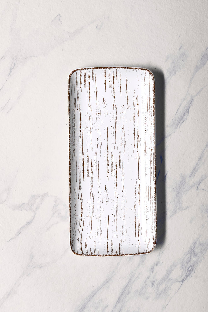 Porcelain Plate | Rectangle Dinner Plate, 14 x 6.5" | 6 Pcs