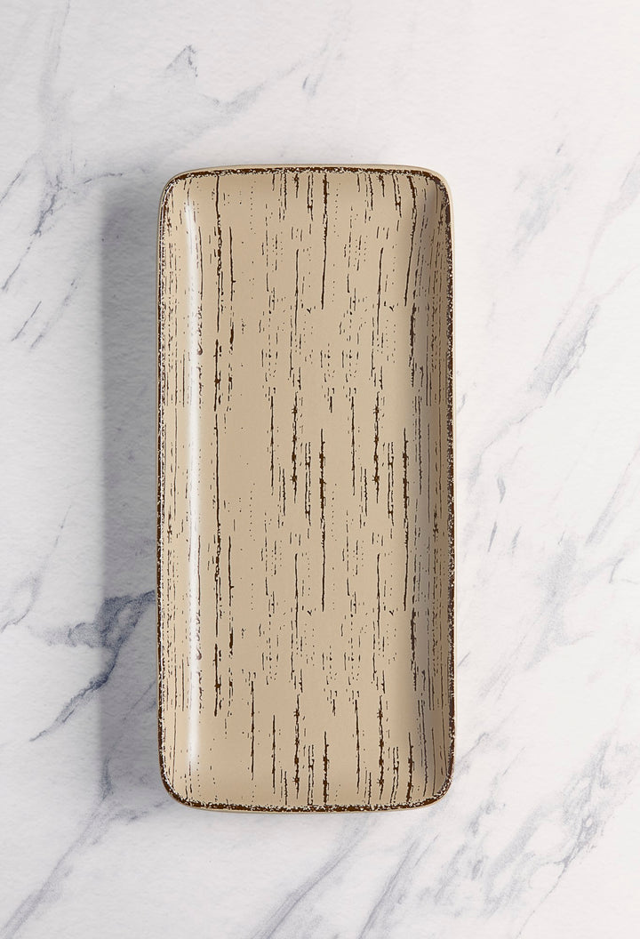 Porcelain Plate | Rectangle Dinner Plate, 14 x 6.5" | 6 Pcs
