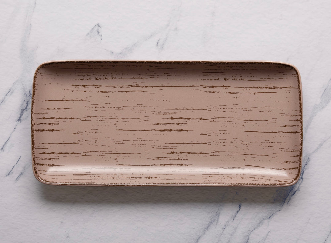 Porcelain Plate | Rectangle Dinner Plate, 14 x 6.5" | 6 Pcs